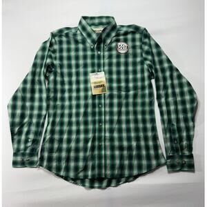 NWT Wrangler Riata Youth Boys Long Sleeve Green Plaid Button Up Shirt - Size XL